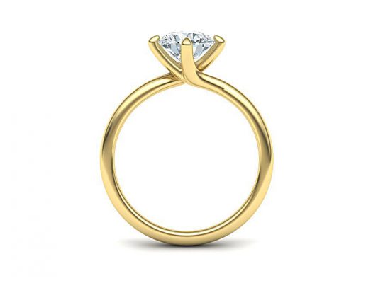 Złoty pierścionek diament 1 CT