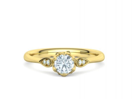 Złoty pierścionek diament 0,50 CT