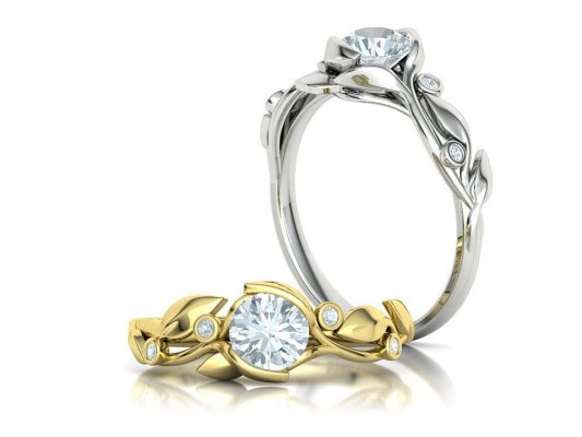 Złoty pierścionek diament 0,70 CT
